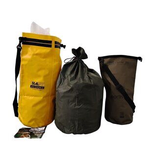 Waterproof LG Dry Bags Lot 0f 3 Seal Line Baja Shoulder 40 + Earth Pak Camping